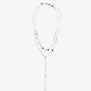 Double chain drop chain necklace